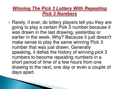 Plus, check your lottery numbers and generate random numbers to play. . Pick 3 past winning numbers
